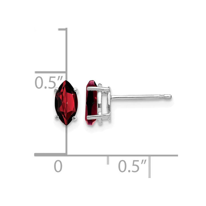 14K White Gold 7x3.5mm Marquise Post Earrings, view 8 of 8
