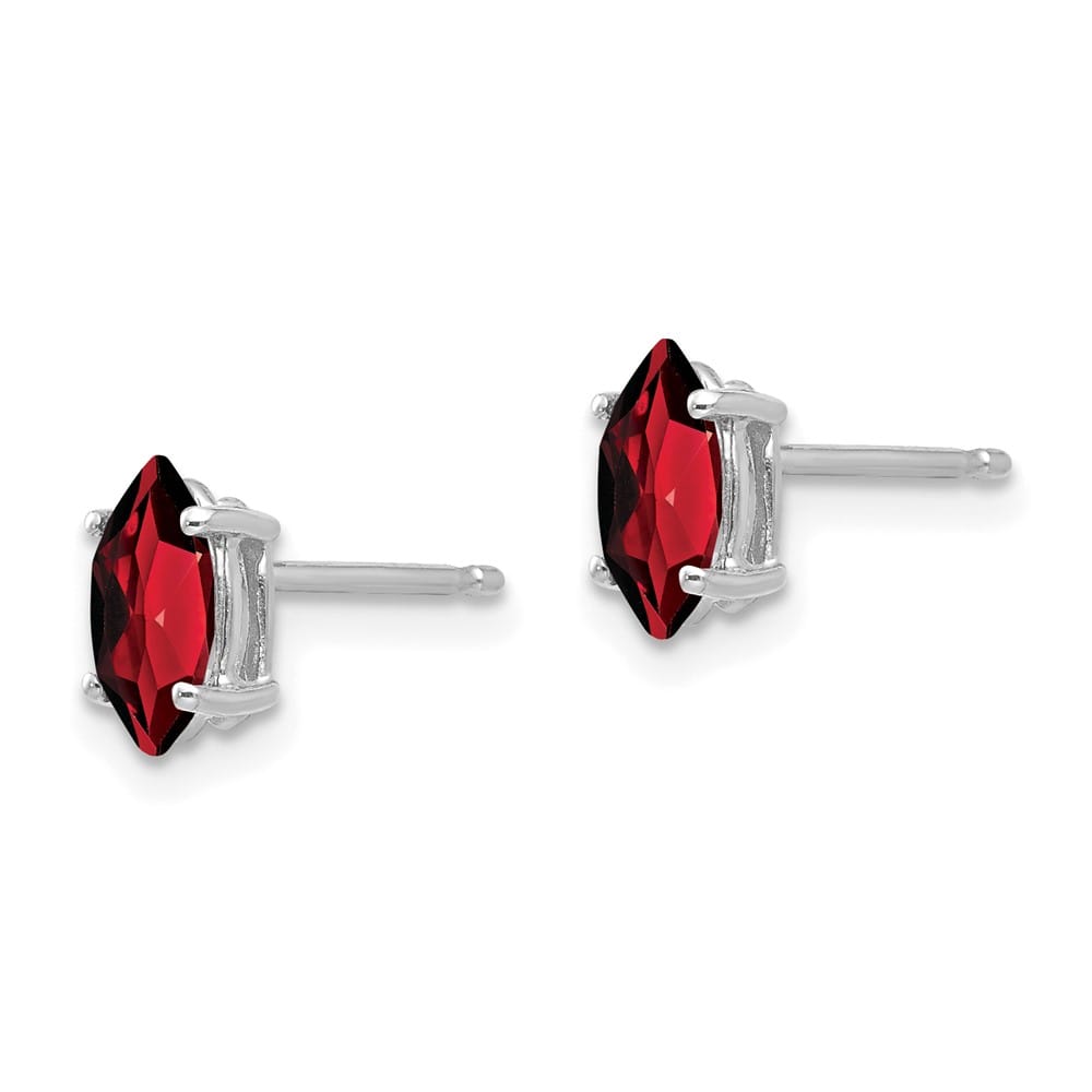 14K White Gold 7x3.5mm Marquise Post Earrings, view 6 of 8