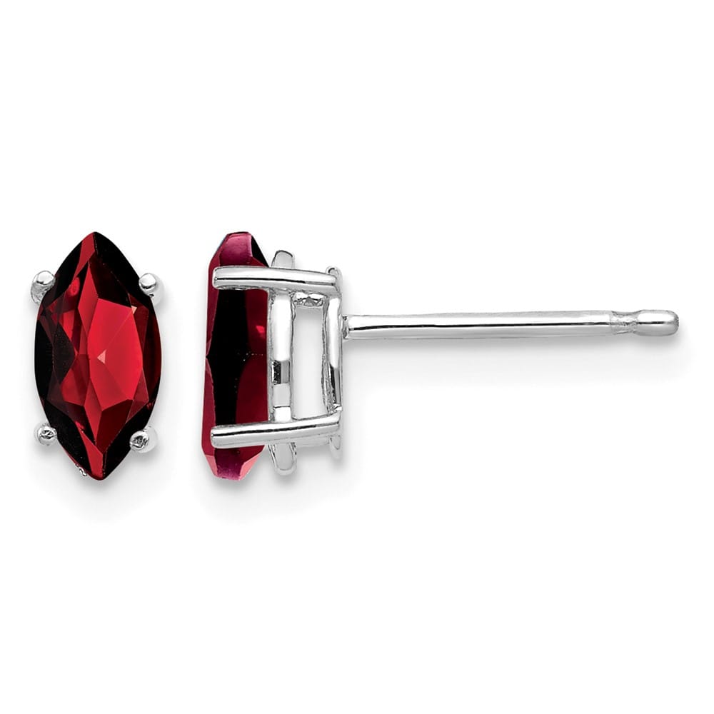 14K White Gold 7x3.5mm Marquise Post Earrings, view 5 of 8