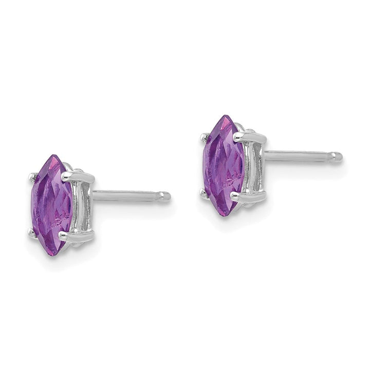 14K White Gold 7x3.5mm Marquise Post Earrings, view 2 of 8