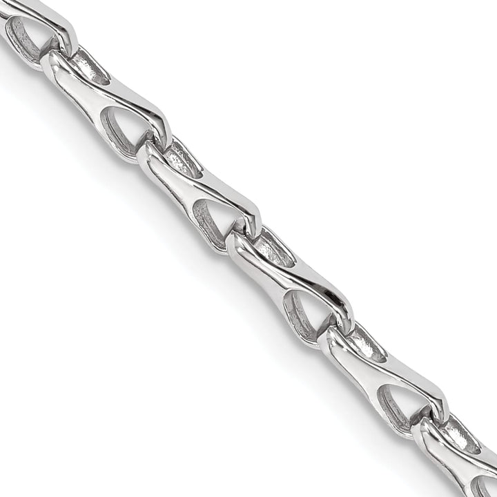 14K White Gold 8. 3.5mm Hand Fancy Link Bracelet 8.5 Inch