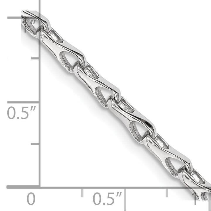 14K White Gold 8. 3.5mm Hand Fancy Link Bracelet 8.5 Inch