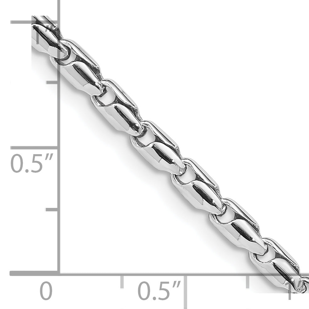 14K White Gold 8. 3mm Hand Fancy Link Bracelet