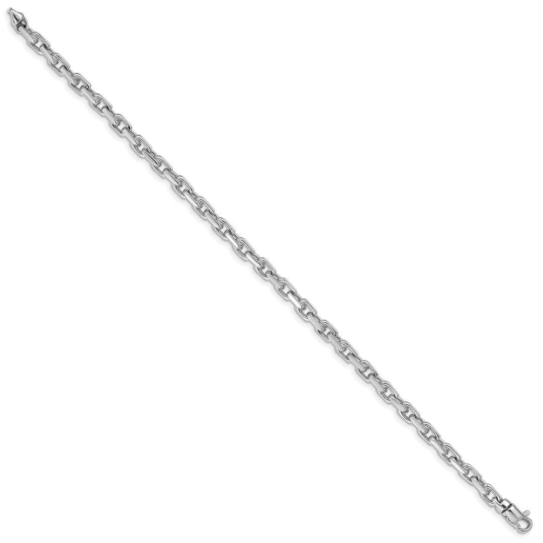 14K White Gold 8. 4.2mm Hand Fancy Link Bracelet