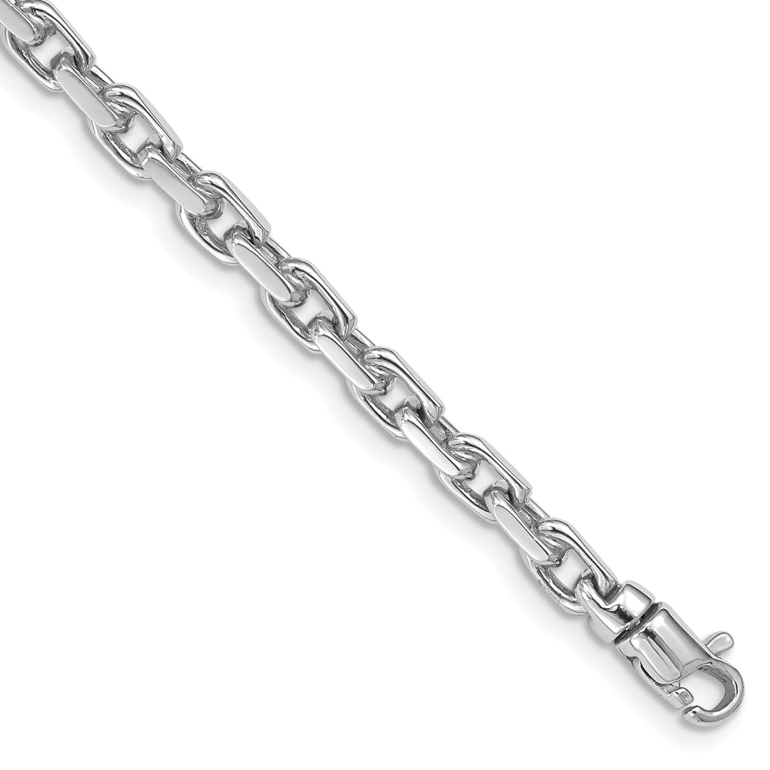 14K White Gold 8. 4.2mm Hand Fancy Link Bracelet