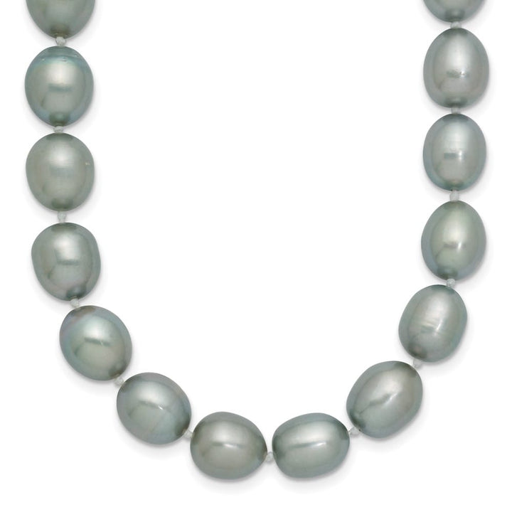 14K White Gold 8-9mm Grey Rice Cultured Pearl 24 inch Necklace