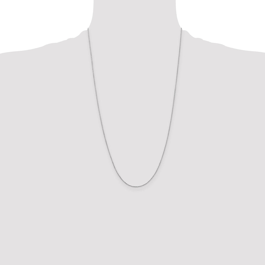 14K White Gold .8mm D.C. Cable Chain 26 Inch