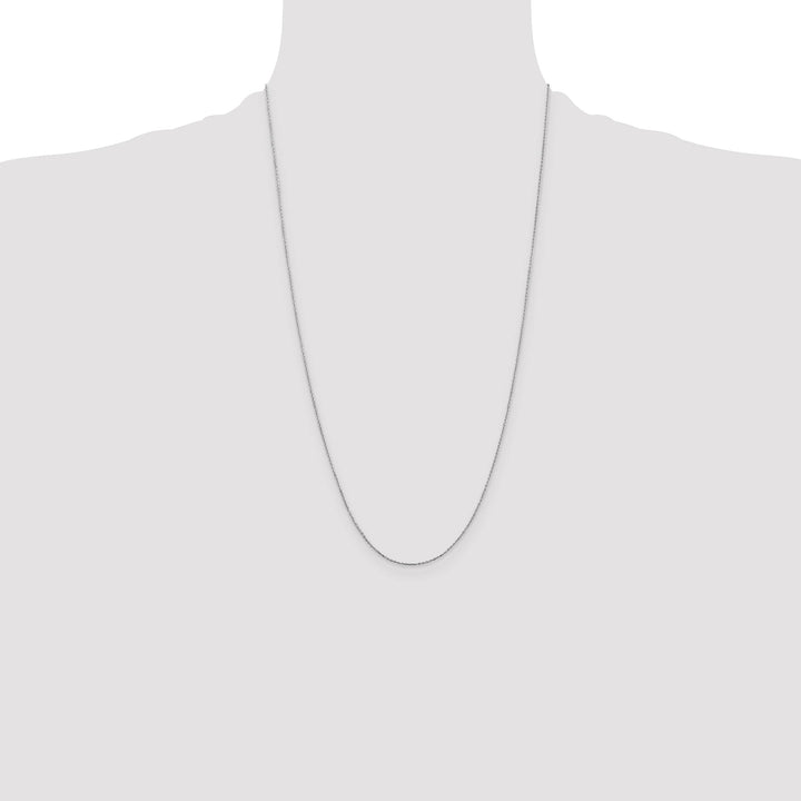 14K White Gold .8mm D.C. Cable Chain 26 Inch