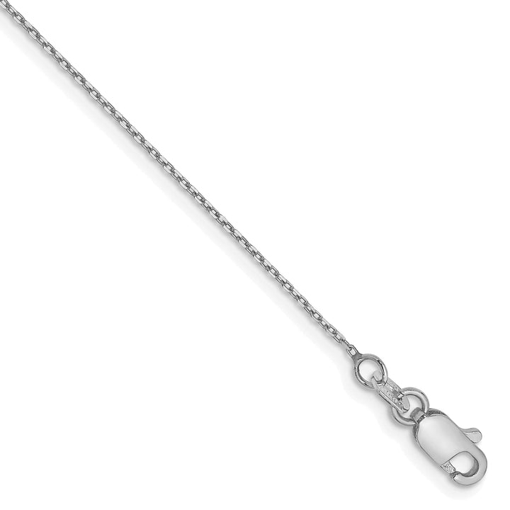 14K White Gold .8mm D.C. Forzantine Cable Anklet 10 Inch