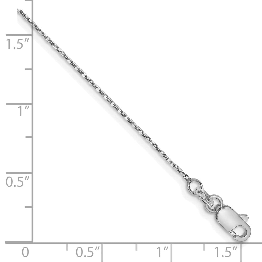 14K White Gold .8mm D.C. Forzantine Cable Anklet 10 Inch