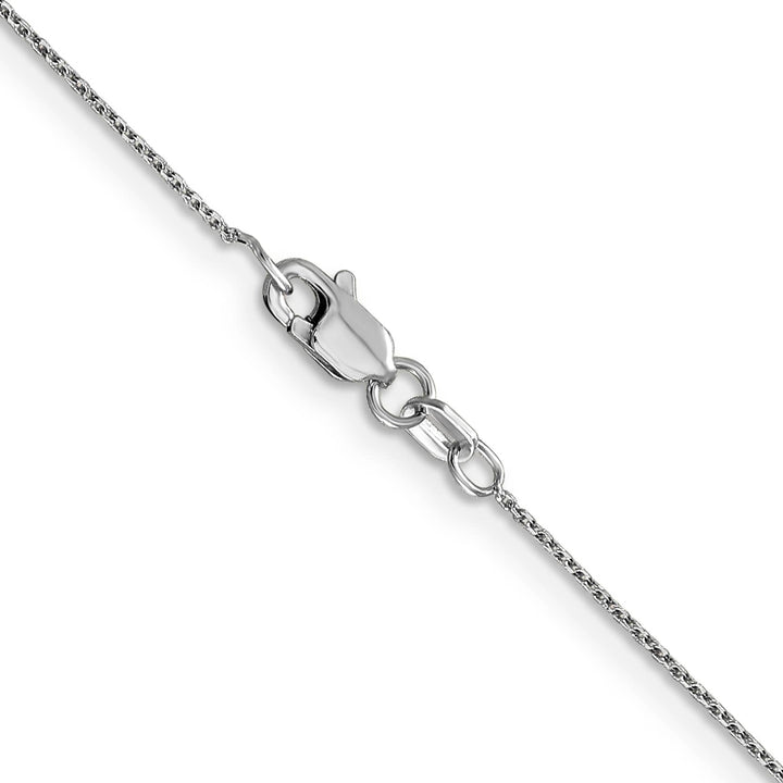 14K White Gold .8mm D.C. Round Open Link Cable Chain 26 Inch