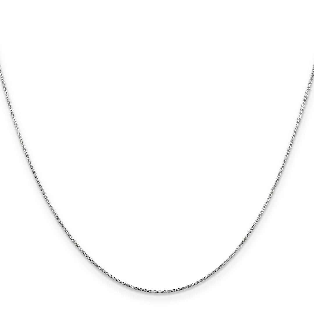 14K White Gold .8mm D.C. Round Open Link Cable Chain 26 Inch