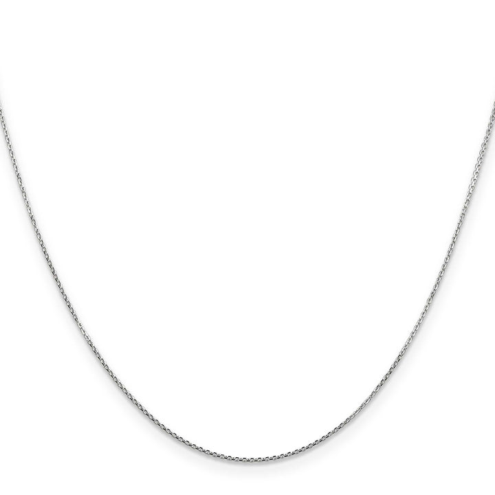 14K White Gold .8mm D.C. Round Open Link Cable Chain 26 Inch