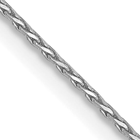 14K White Gold .8mm D.C. Wheat Chain 16 Inch