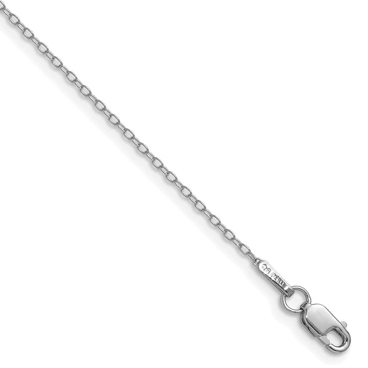 14K White Gold .8mm Forzantine Cable Anklet 10 Inch