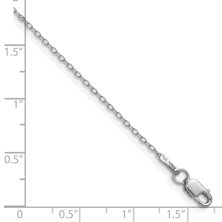 14K White Gold .8mm Forzantine Cable Anklet 10 Inch