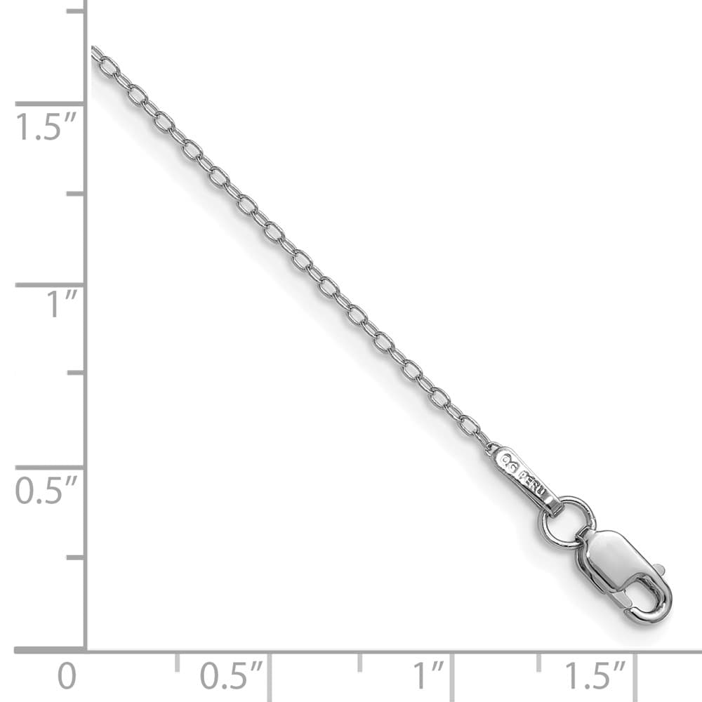 14K White Gold .8mm Forzantine Cable Anklet
