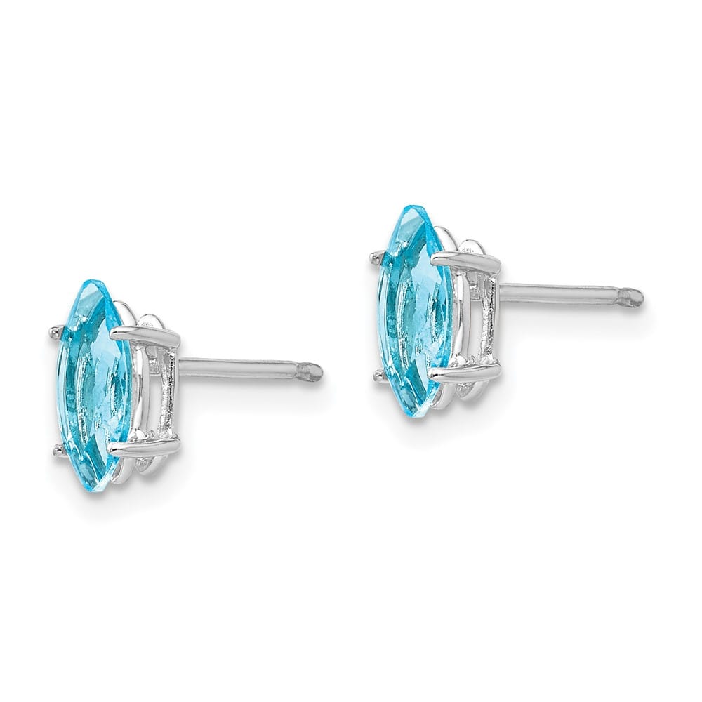 14K White Gold 8x4mm Marquise Post Earrings, view 2 of 12