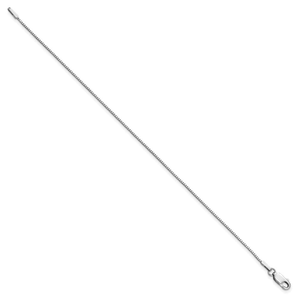 14K White Gold .95mm Box with Lobster Clasp Anklet