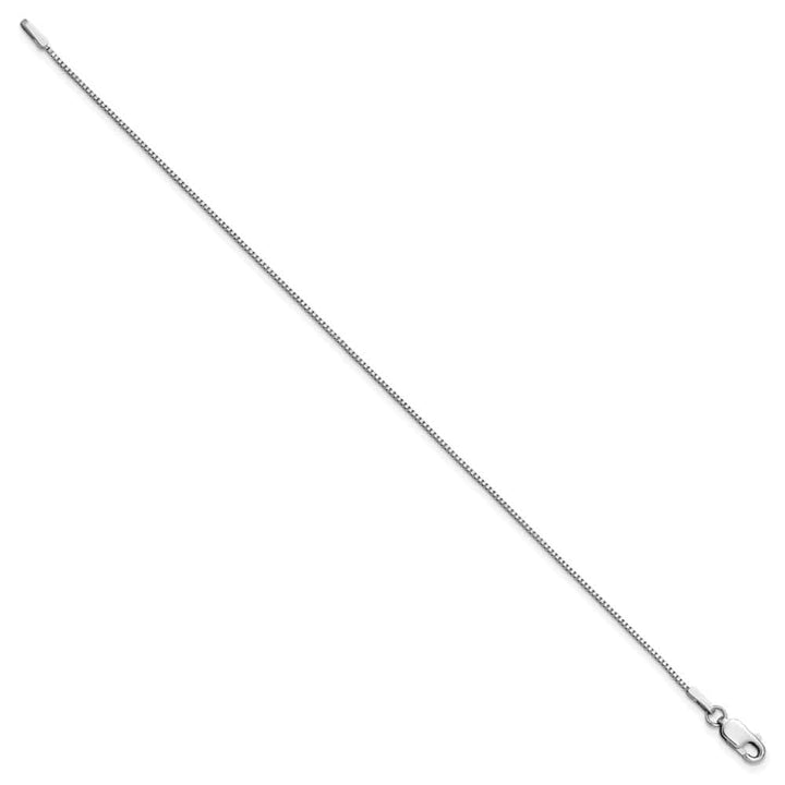 14K White Gold .95mm Box with Lobster Clasp Anklet