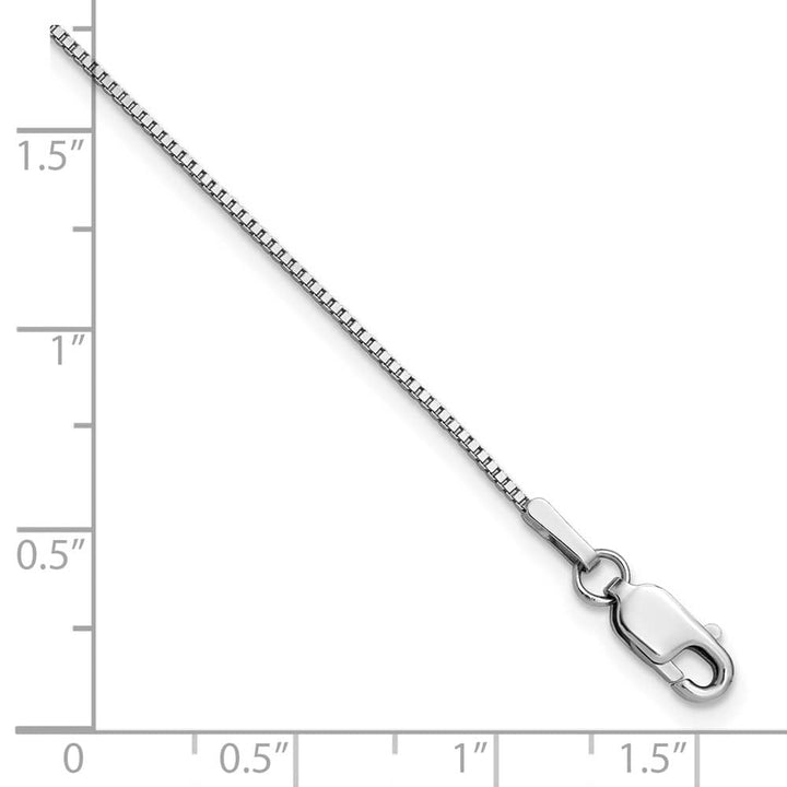 14K White Gold .95mm Box with Lobster Clasp Anklet