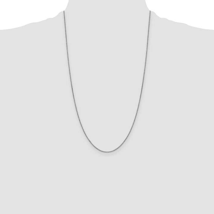 14K White Gold .9mm Box Lobster Clasp Chain