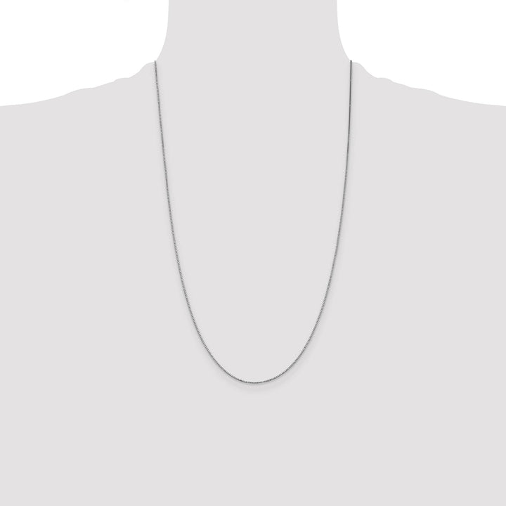 14K White Gold .9mm Box Spring Ring Clasp Chain