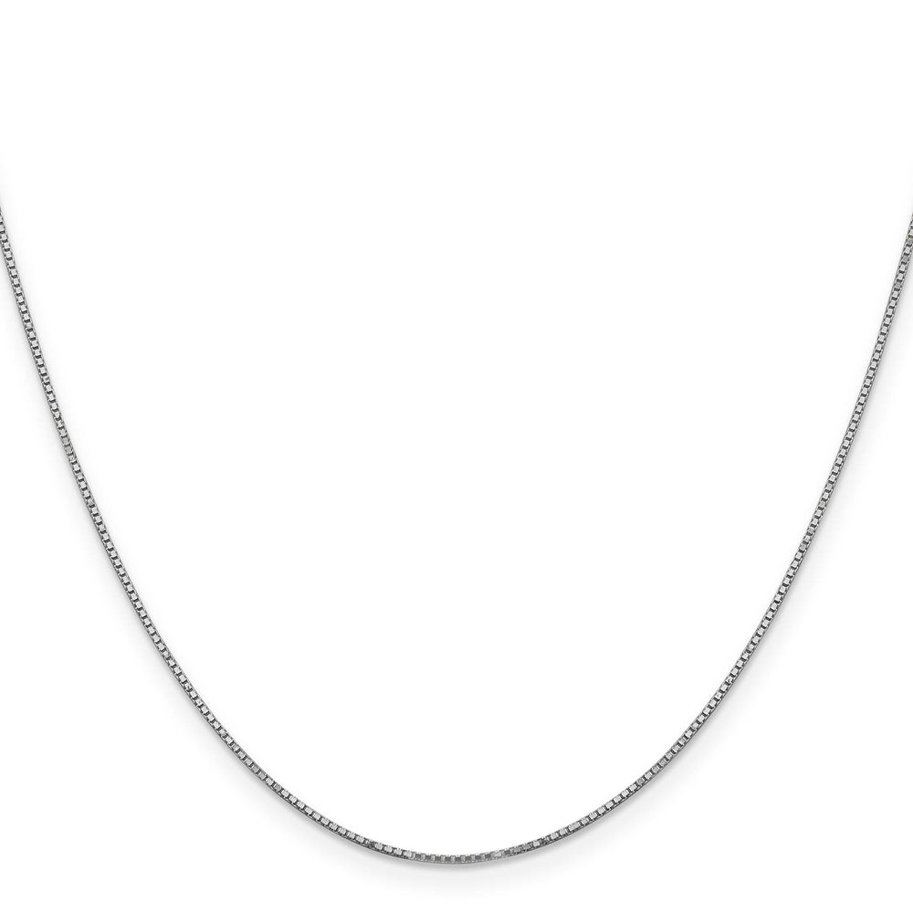 14K White Gold .9mm Box Spring Ring Clasp Chain