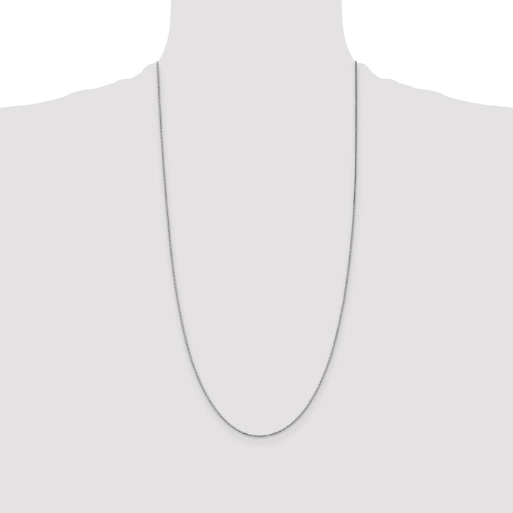14K White Gold .9mm Box Spring Ring Clasp Chain
