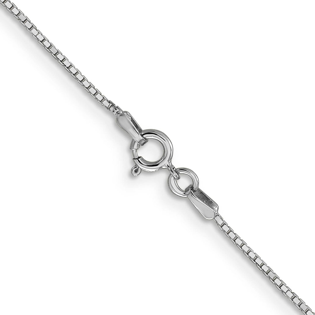 14K White Gold .9mm Box Spring Ring Clasp Chain
