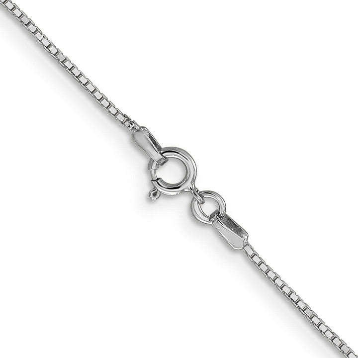14K White Gold .9mm Box Spring Ring Clasp Chain