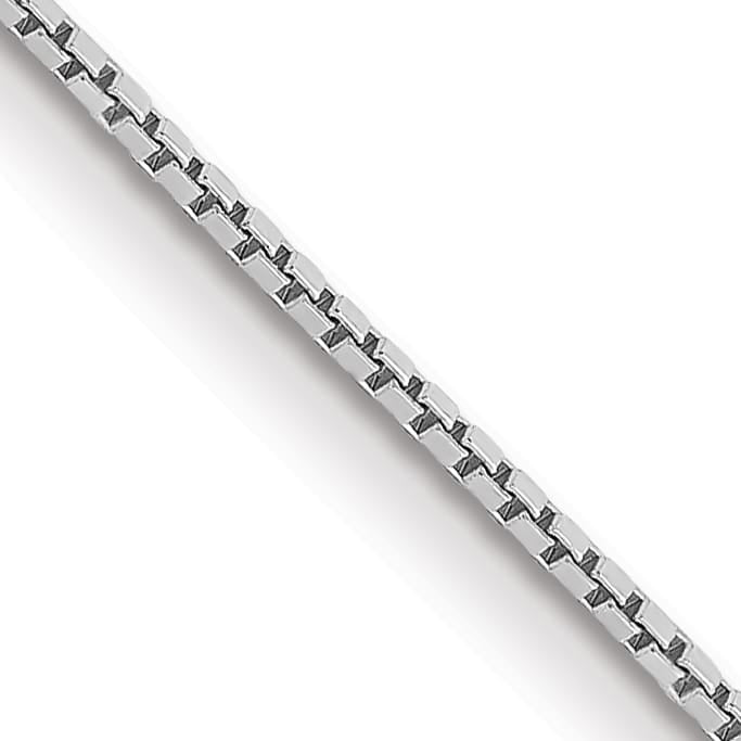 14K White Gold .9mm Box Spring Ring Clasp Chain