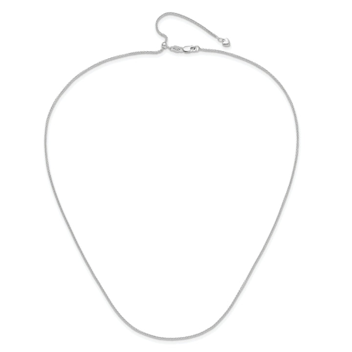 14K White Gold Adjustable 1.4mm Wheat Chain