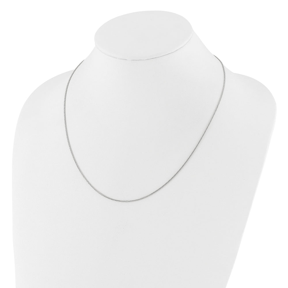 14K White Gold Adjustable 1mm Quadra Wheat Chain 22 Inch