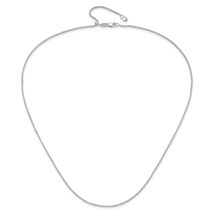 14K White Gold Adjustable 1mm Quadra Wheat Chain 22 Inch