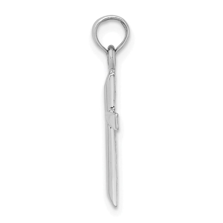 Lovely Rita's 14K White Gold Classic Polished Religious Detailed Latin Cross Pendant