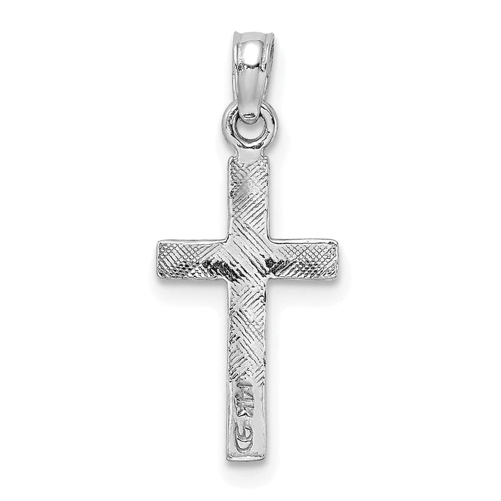 Lovely Rita's 14K White Gold Classic Polished Religious Detailed Latin Cross Pendant