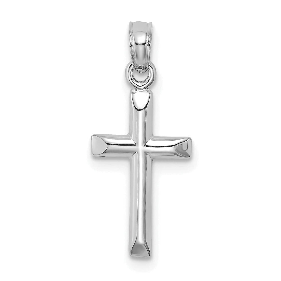 Lovely Rita's 14K White Gold Classic Polished Religious Detailed Latin Cross Pendant
