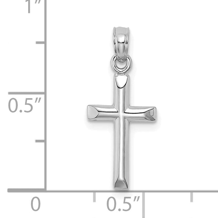 Lovely Rita's 14K White Gold Classic Polished Religious Detailed Latin Cross Pendant