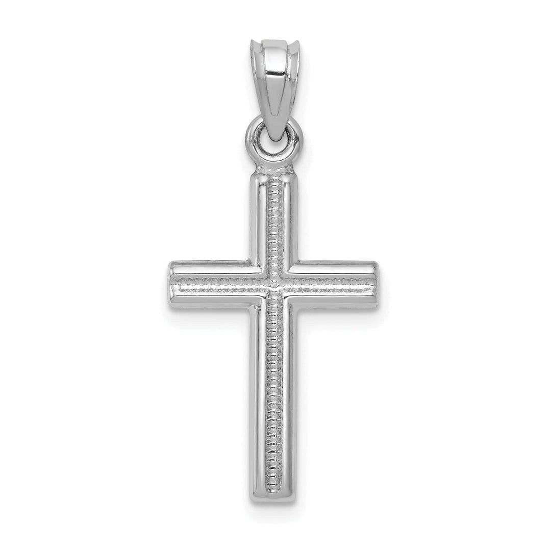 Lovely Rita's 14K White Gold Classic Polished Religious Latin Cross Pendant