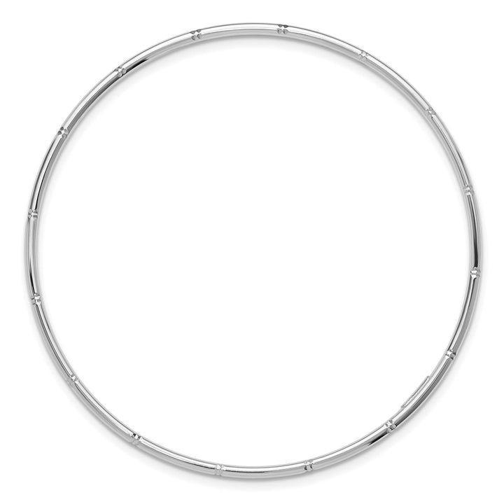 14k White Gold Diamond-cut 2.00mm Slip-on Round Bangle Bracelet