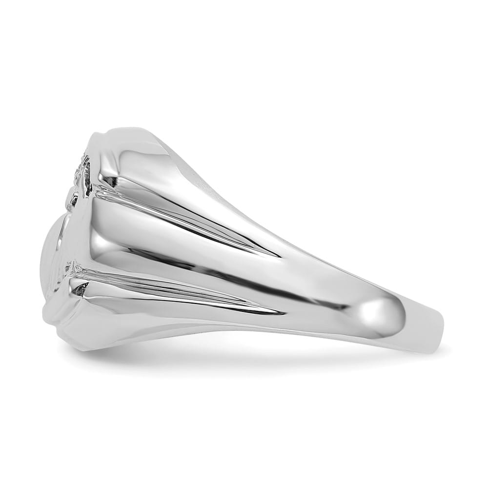 14k White Gold Diamond Men's Ring