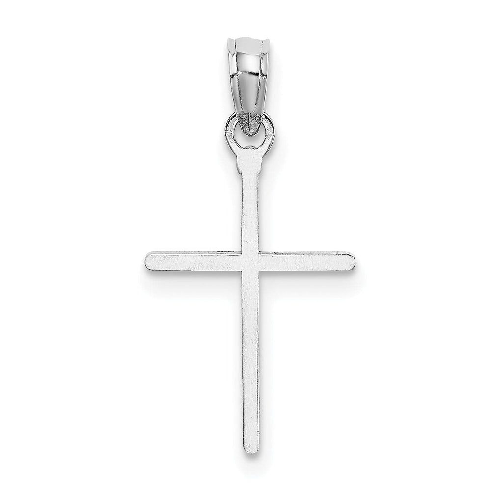 Lovely Rita's 14K White Gold Elegant D.C Polished Religious Latin Cross Pendant