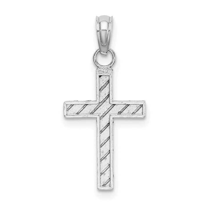 Lovely Rita's 14K White Gold Elegant D.C Religious Detailed Latin Cross Pendant