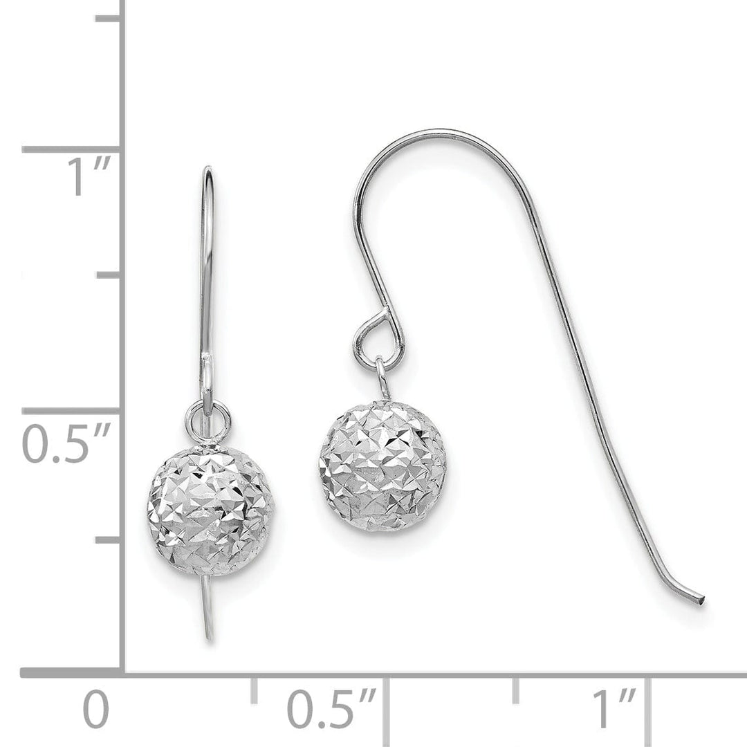 Lovely Rita's 14K White Gold Exquisite Polished 6 mm Ball Dangle Earrings