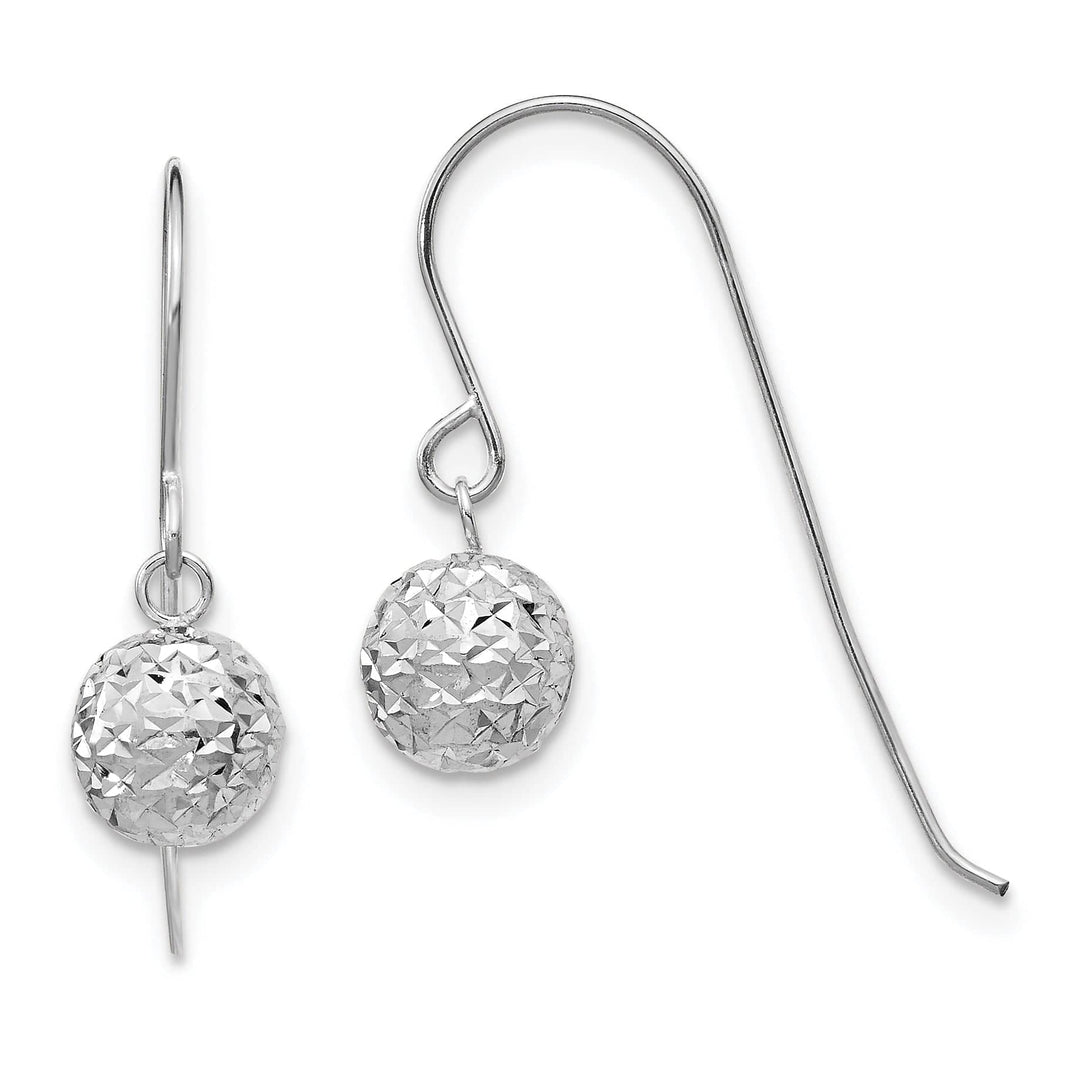 Lovely Rita's 14K White Gold Exquisite Polished 6 mm Ball Dangle Earrings