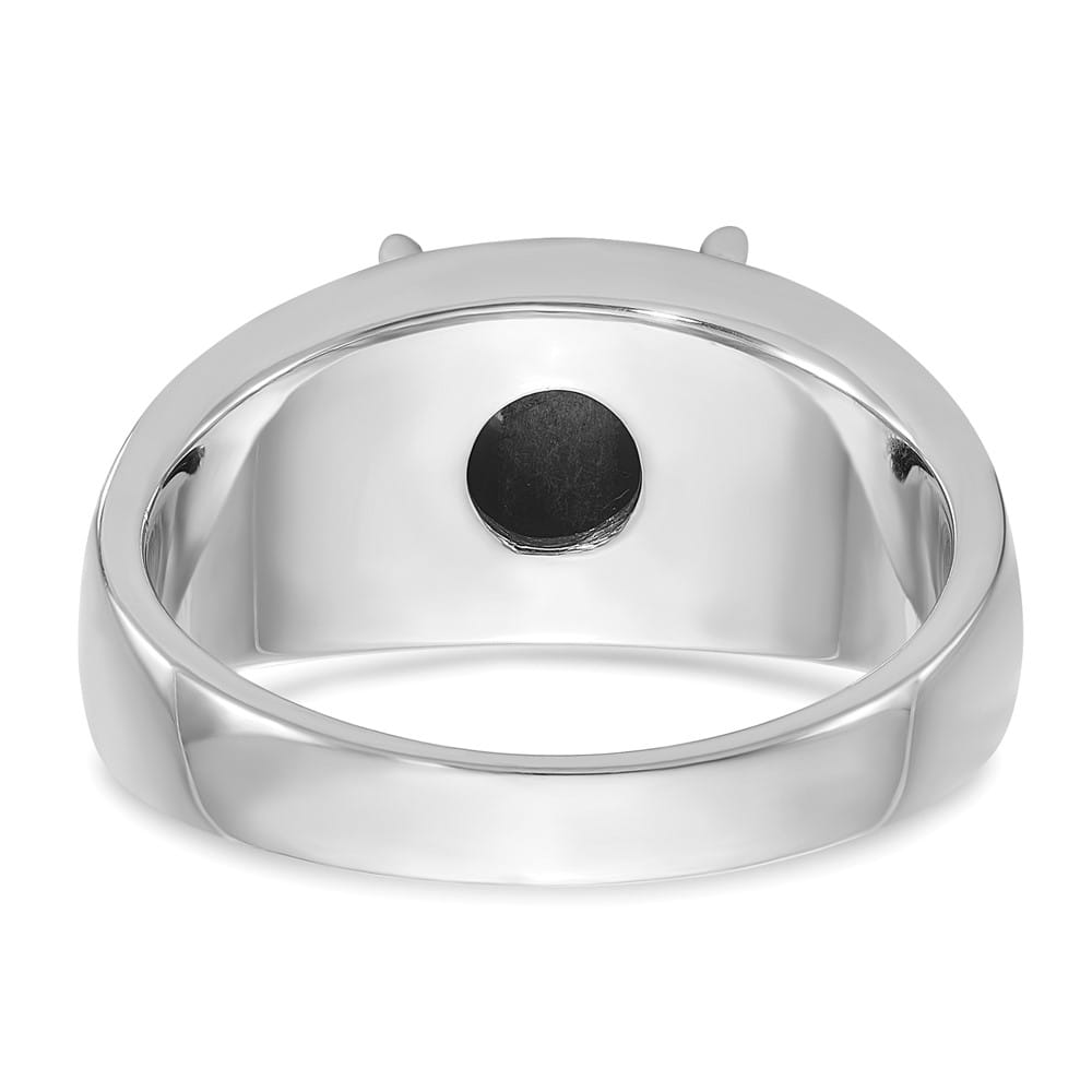 14k White Gold Gray Cats Eye Men's Ring