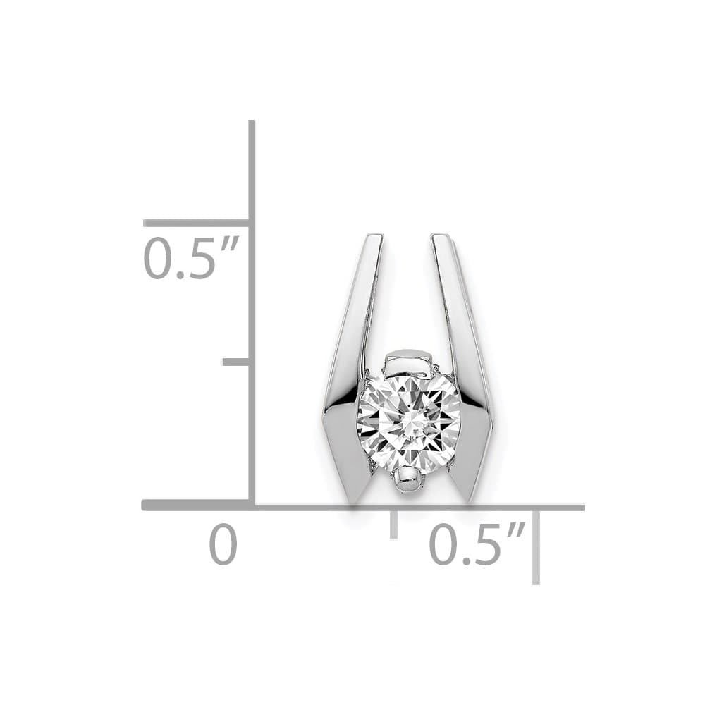 14K White Gold I1 5.25mm Diamond Slide