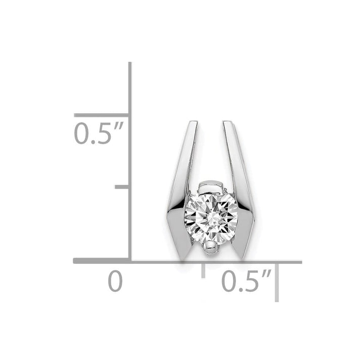 14K White Gold I1 5.25mm Diamond Slide