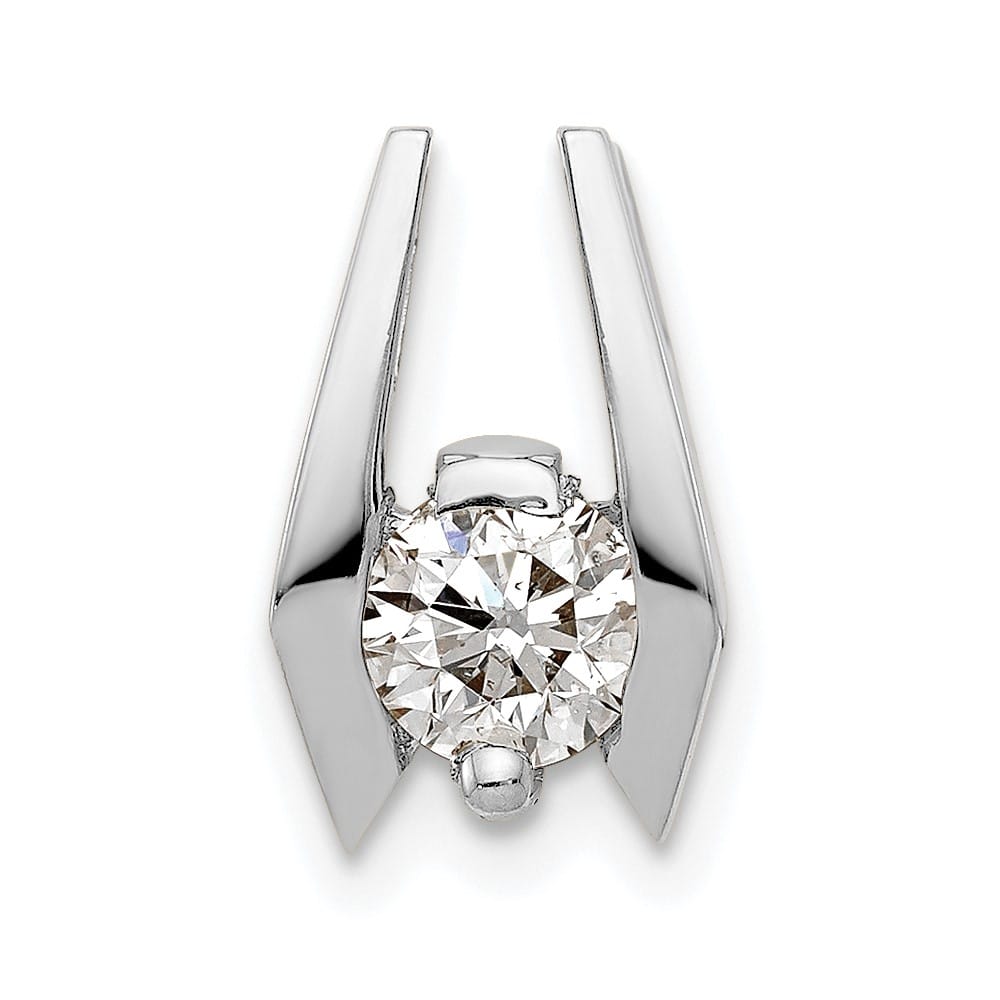 14K White Gold I1 5.25mm Diamond Slide